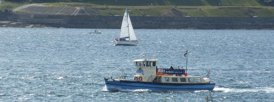 the St Mawes to Falmouth ferry out on the water