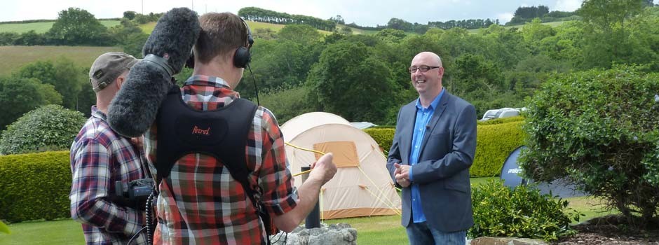 camera crew filming the presenter for our Park video