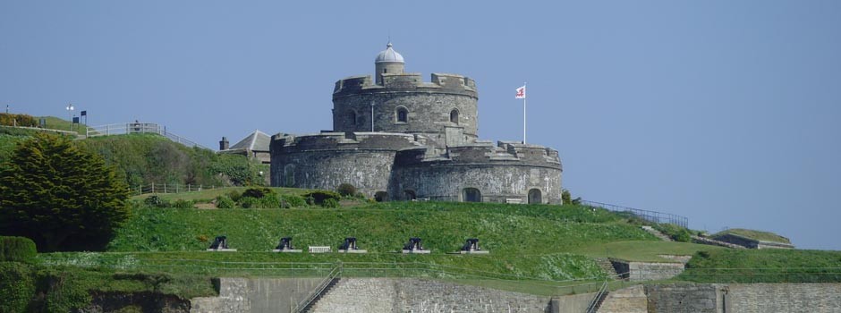 St Mawes castle with flag flying